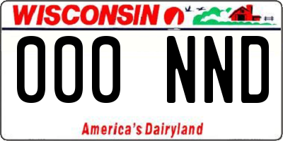 WI license plate 000NND