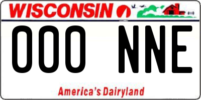 WI license plate 000NNE