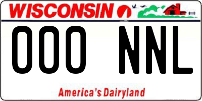 WI license plate 000NNL