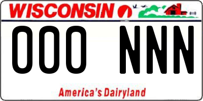 WI license plate 000NNN