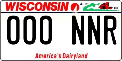 WI license plate 000NNR