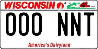 WI license plate 000NNT