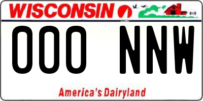 WI license plate 000NNW