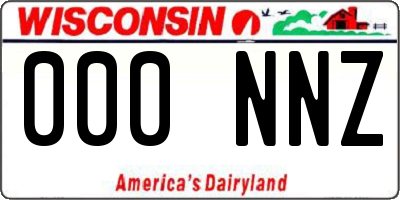 WI license plate 000NNZ