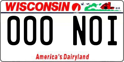 WI license plate 000NOI