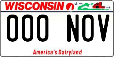 WI license plate 000NOV