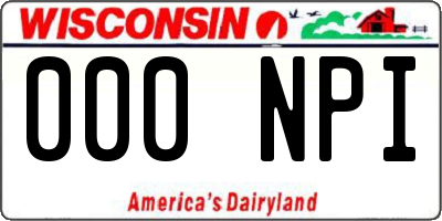 WI license plate 000NPI