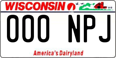 WI license plate 000NPJ