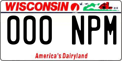 WI license plate 000NPM