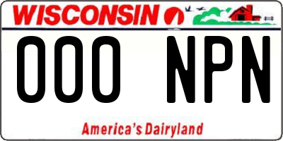 WI license plate 000NPN