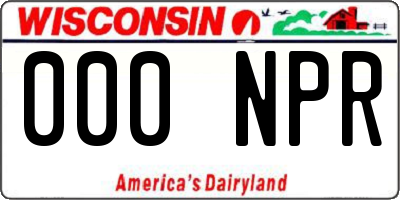 WI license plate 000NPR