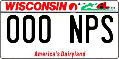 WI license plate 000NPS