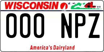 WI license plate 000NPZ