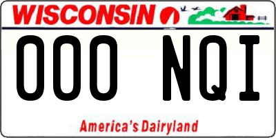 WI license plate 000NQI