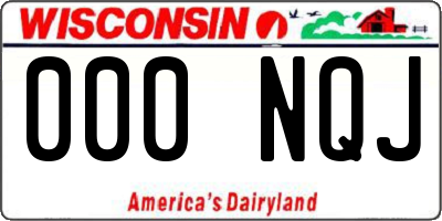 WI license plate 000NQJ