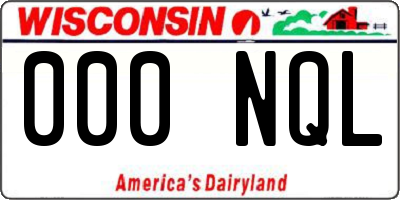 WI license plate 000NQL