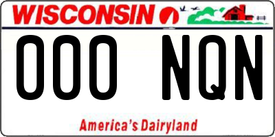 WI license plate 000NQN