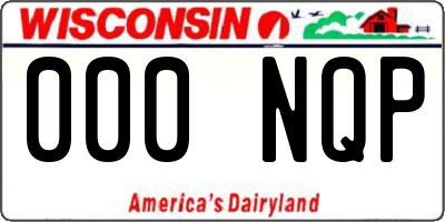 WI license plate 000NQP