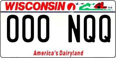 WI license plate 000NQQ