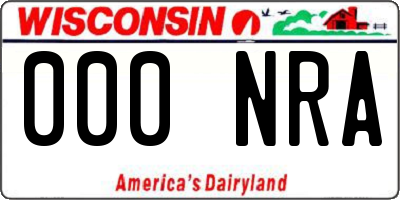 WI license plate 000NRA