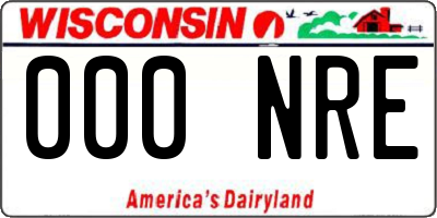 WI license plate 000NRE