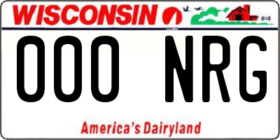 WI license plate 000NRG