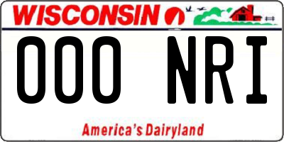 WI license plate 000NRI