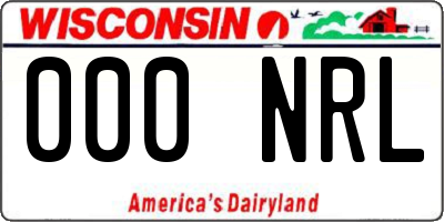 WI license plate 000NRL