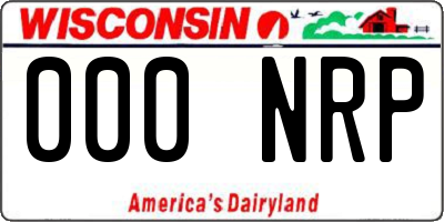 WI license plate 000NRP