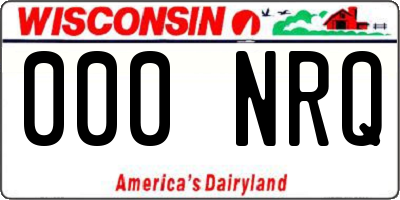 WI license plate 000NRQ