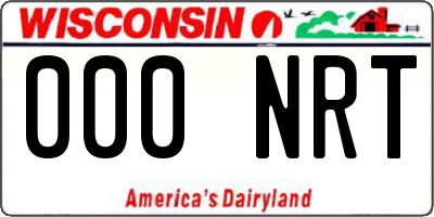 WI license plate 000NRT