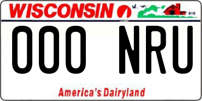 WI license plate 000NRU
