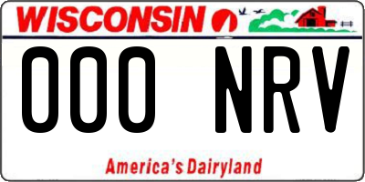 WI license plate 000NRV