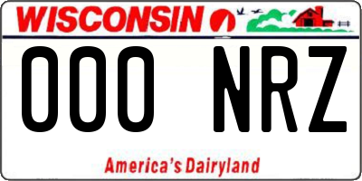 WI license plate 000NRZ