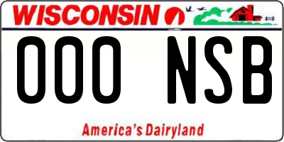 WI license plate 000NSB