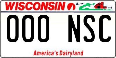 WI license plate 000NSC