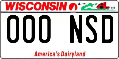 WI license plate 000NSD