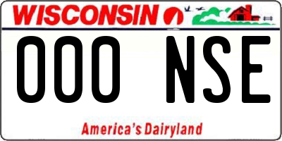WI license plate 000NSE