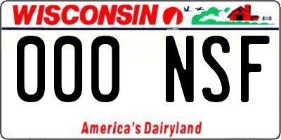 WI license plate 000NSF