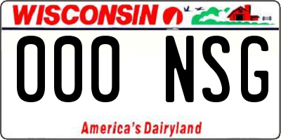 WI license plate 000NSG