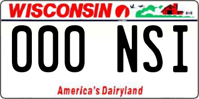 WI license plate 000NSI