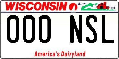 WI license plate 000NSL
