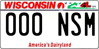 WI license plate 000NSM