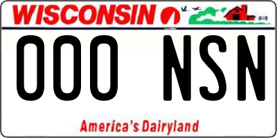 WI license plate 000NSN