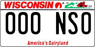 WI license plate 000NSO