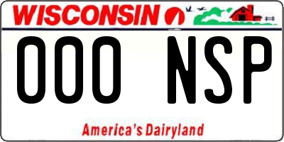WI license plate 000NSP