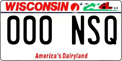 WI license plate 000NSQ