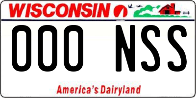 WI license plate 000NSS