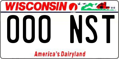WI license plate 000NST