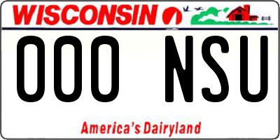WI license plate 000NSU